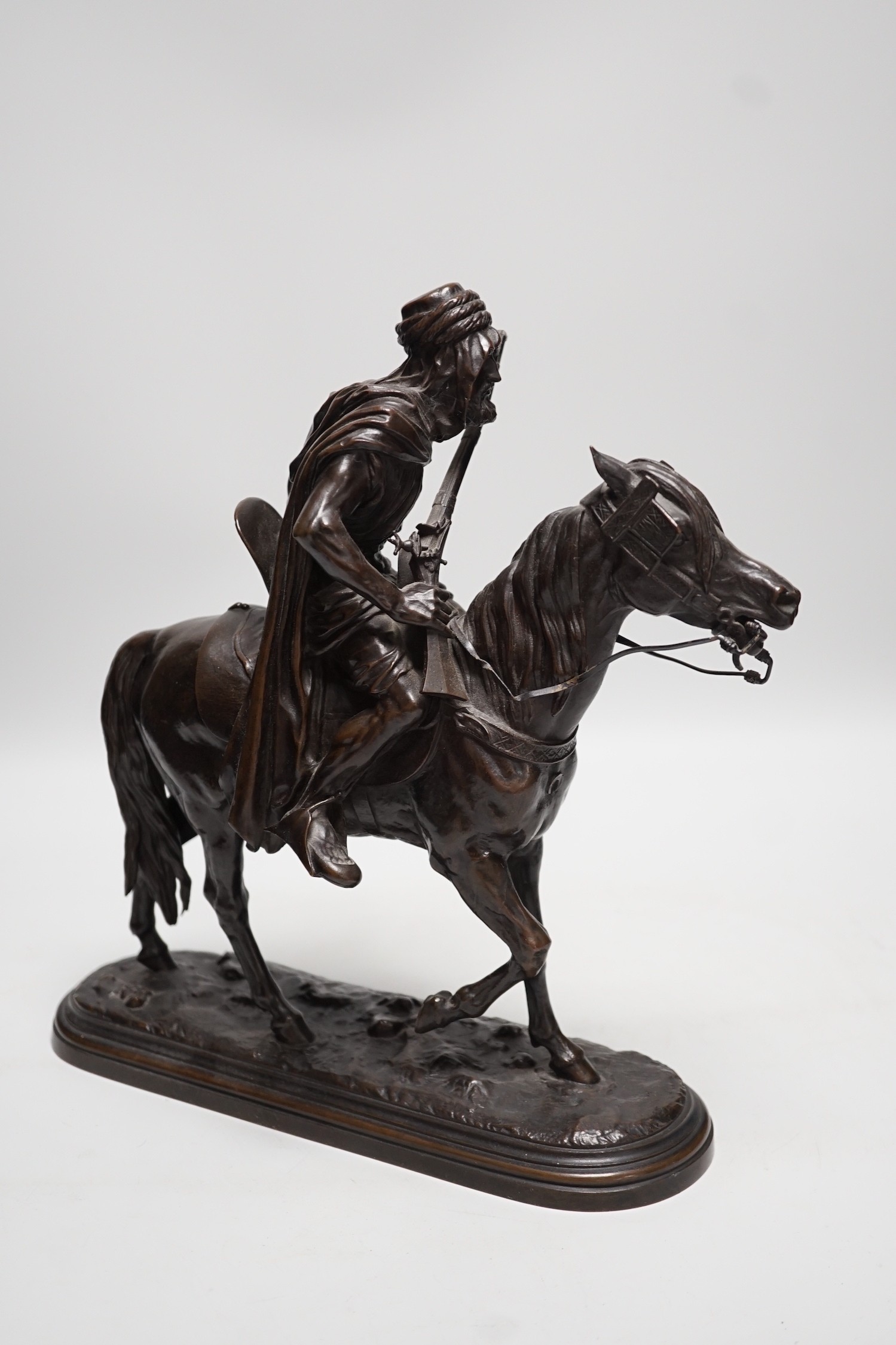 Isidore Jules Bonheur (1827-1901), bronze model of an Arab on horseback 29cm